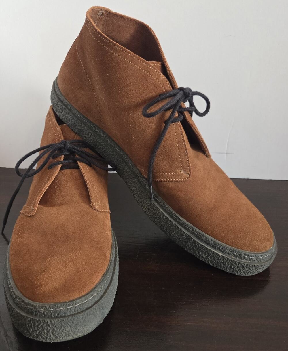 Fred Perry Hawley Suede Chukka Boots Brown Ginger Men's US 12 UK 11 EU 46